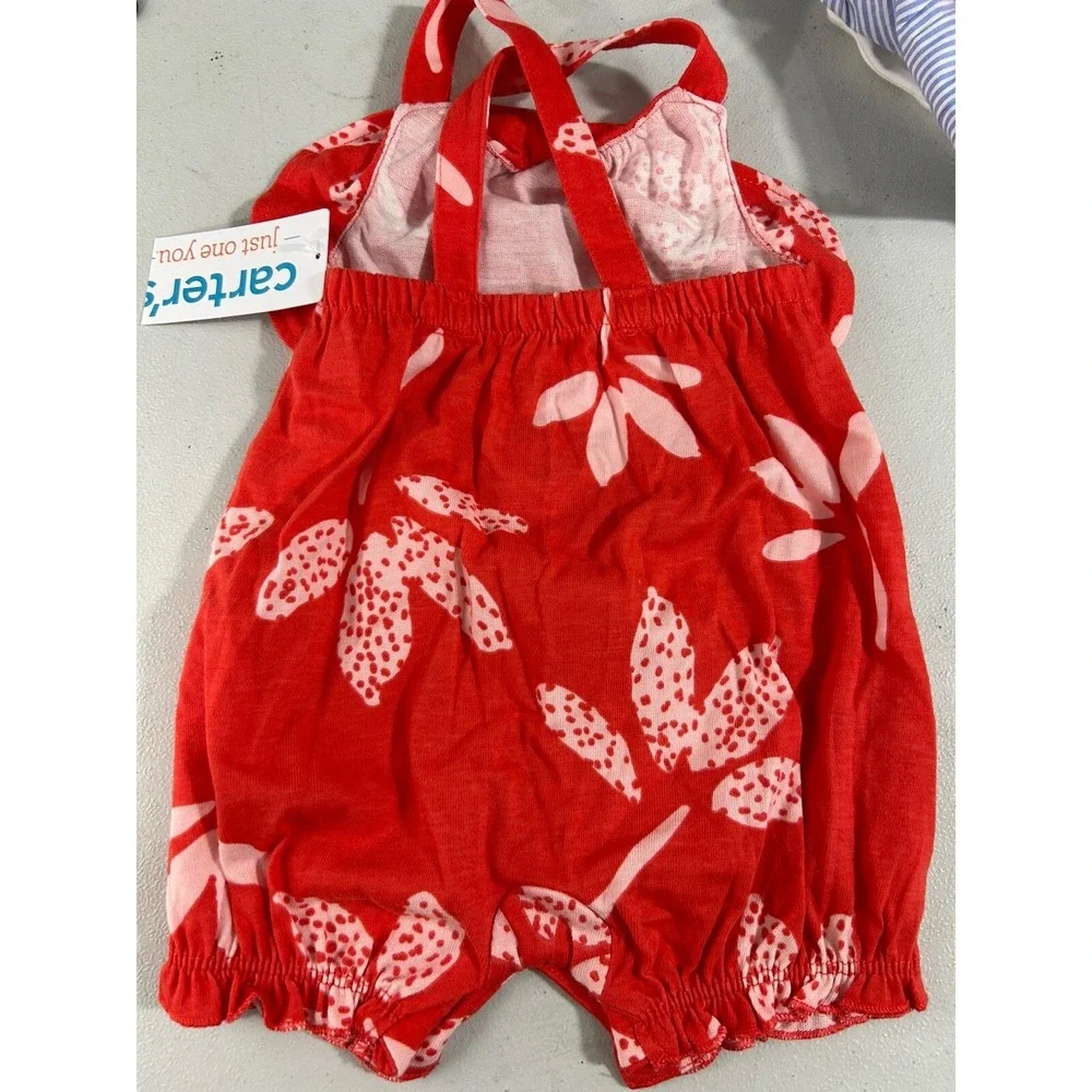 Carters Baby Girl Romper Newborn 0 Months Red Floral